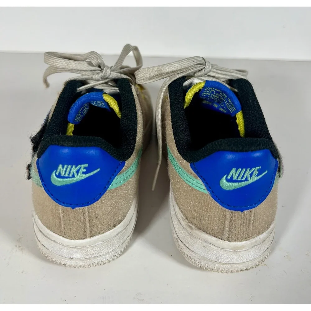 Nike Air Force 1 Low GS Multicolor Velcro Swoosh Kids Size 12C